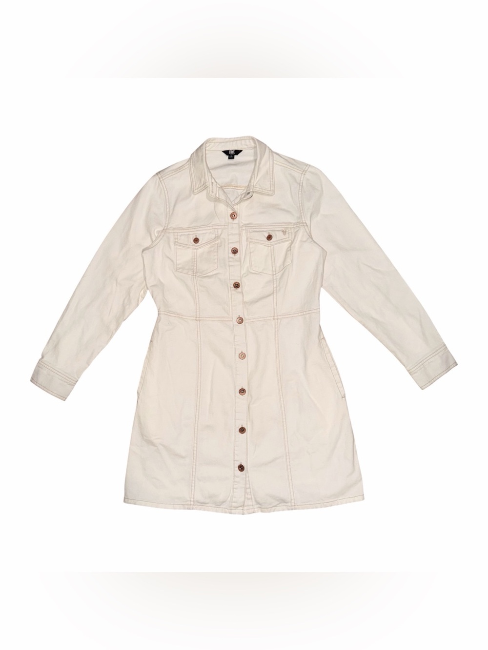 Frye white denim long sleeve dress